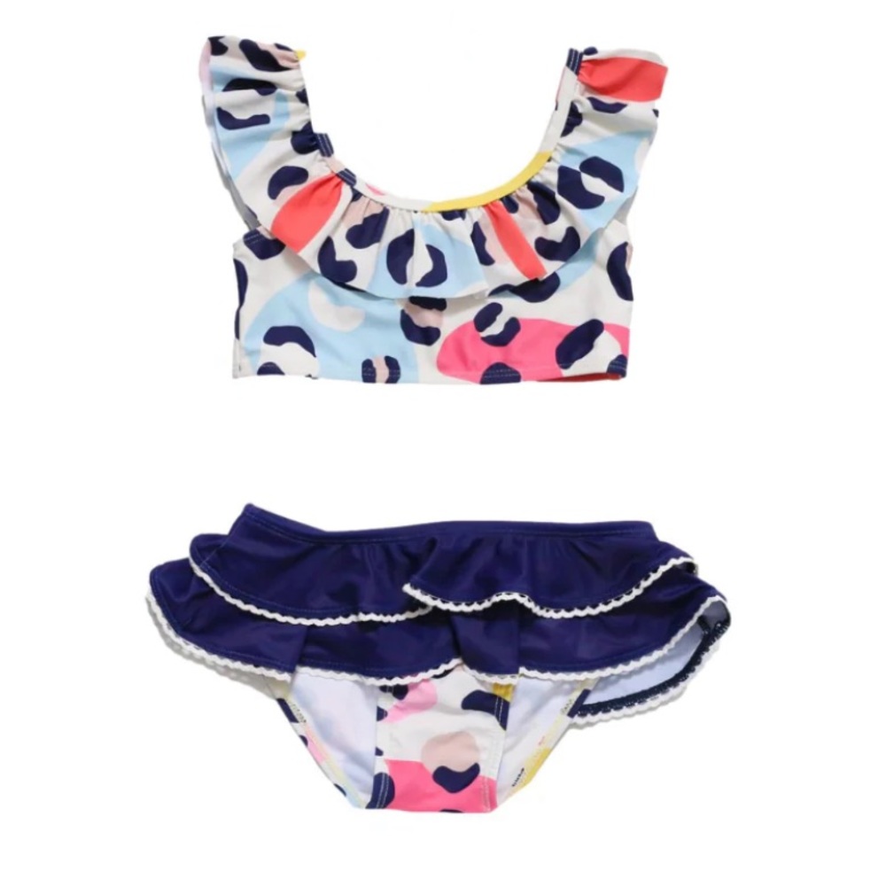 Blueberry Bay Swim Belize Seascape Two Piece Swimsuit Size 12m